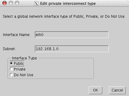 Edit Private Interconnect Type dialog