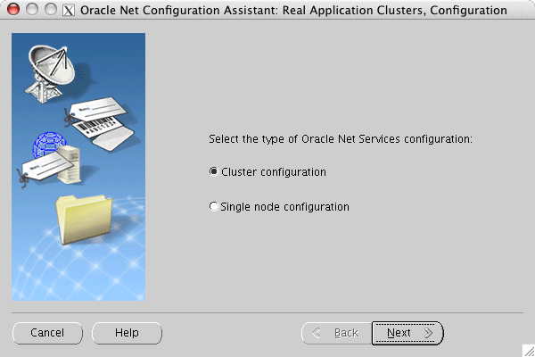 Oracle Net Configuration Assistant: RAC Configuration window
